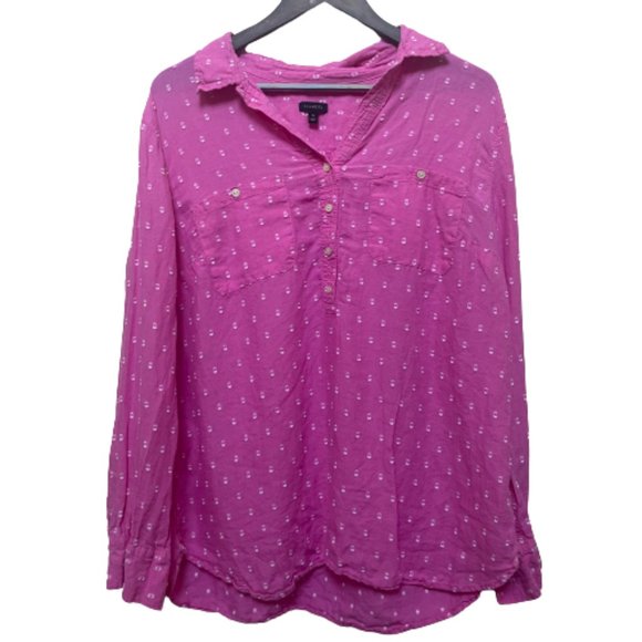 Talbots Tops - Talbots Women's Swiss Dot Polka Dot Long Sleeve Top XL